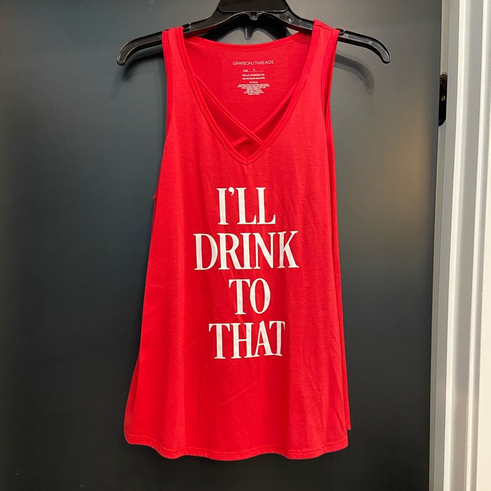 I’ll Drink To That Tank Top Size L Red